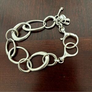 Fossil Silver Link Bracelet with Key Charm